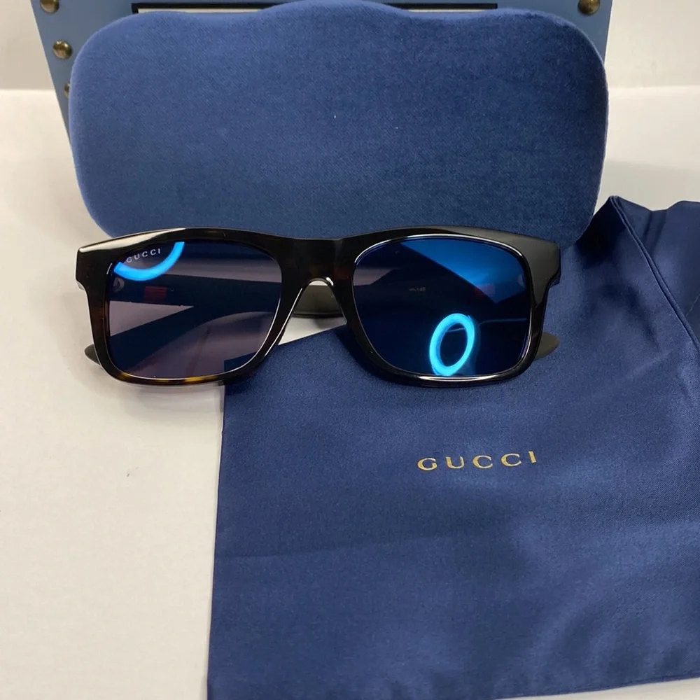 New - Gucci Black GG0008S Square Sunglasses